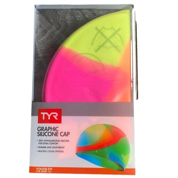 TYR Youth Fit Tue Dye Silicone Swim Cap-Ages 10+-New In Package - Picture 2 of 5